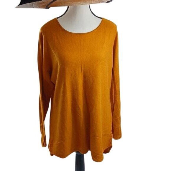 Michael Kors Sweater Gold Yellow Tunic Knit Long Sleeve Neutral Womens Size M - Picture 1 of 7